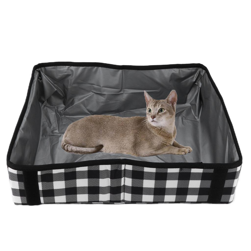 Portable Litter Box Lightweight Waterproof Collapsible Travel Cat Litter Box for Cats