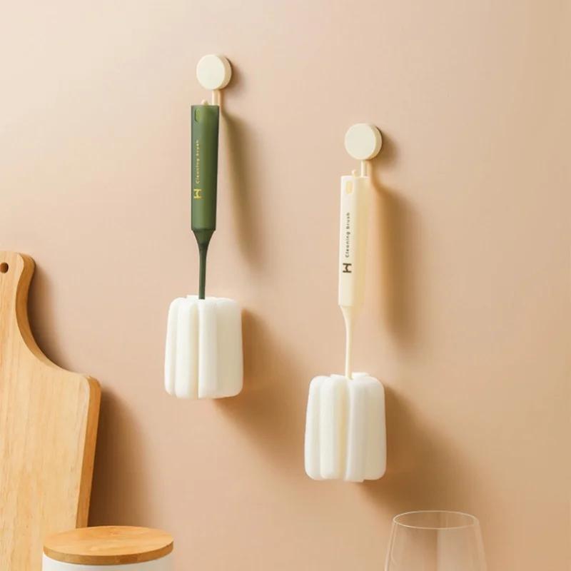 

Губка для мытья чашек Щетка с длинной ручкой Губка для мытья бутылок Щетка для мытья стаканов для напитков и вина Стеклянных чашек Щетка для мытья Кухонные инструменты