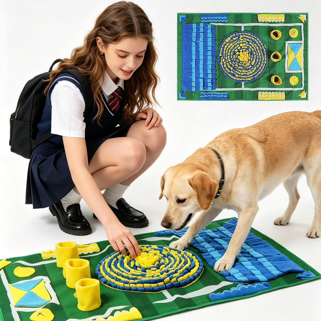 Grande Tappetino Snuffle Giocattolo per Cani Alimentatore Lento Coperta Interattiva per l'Addestramento Tappetino Resistente e Anti-morso per Attività del Cane