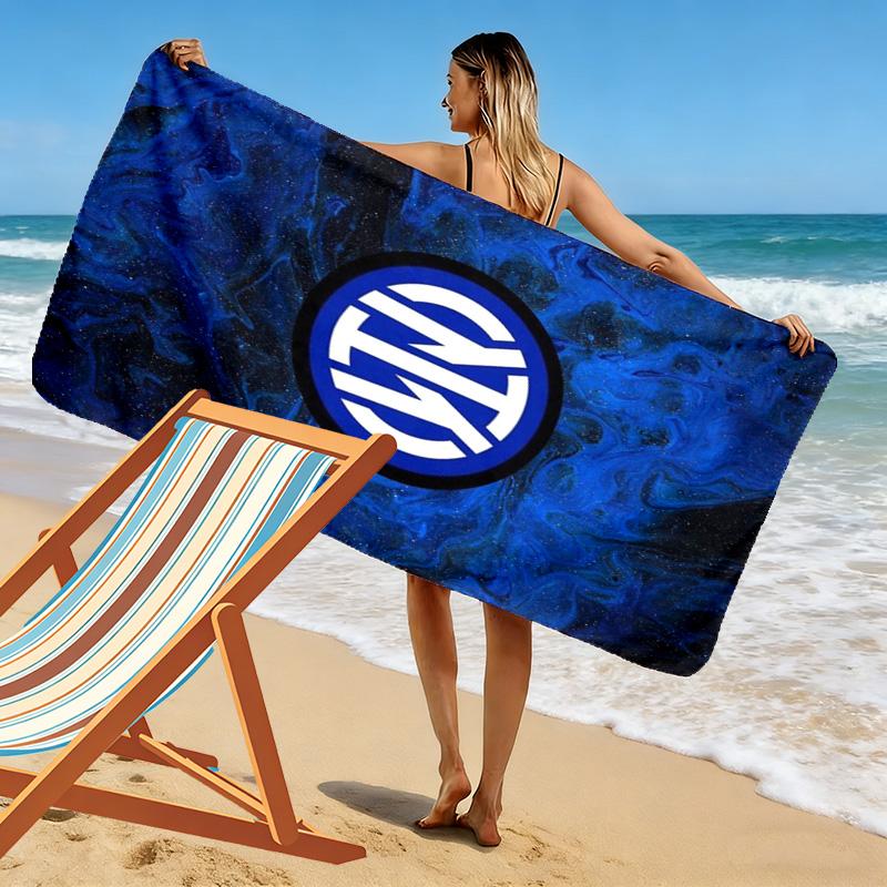 Inter Mailand Wappen Display Strandtuch Outdoor Camping weich Saugfähiges Badetuch schnelltrocknendes Handtuch zum Schwimmen Outdoor Pooltuch Druck Strandtuch