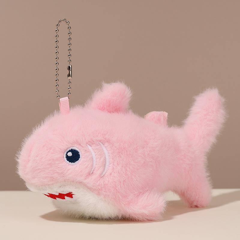 

Cute 15cm Fun Shark Pendant Plush Toys Cartoon Simulation Marine Animals Small Shark Plush Doll Backpack Decor Keychain Gift