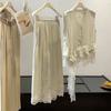 Women's Sleeveless V Neck Wide Leg Pants Set Loose Fit Lace Patchwork Summer Suits