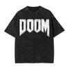 Ciemna Koszulka Oversize z Efektem Sprania Streetwear Yk Doomguy Dooms Eternal Slayer Cacodemon Koszulki Mężczyźni Kobiety Bawełna Graficzny Nadruk