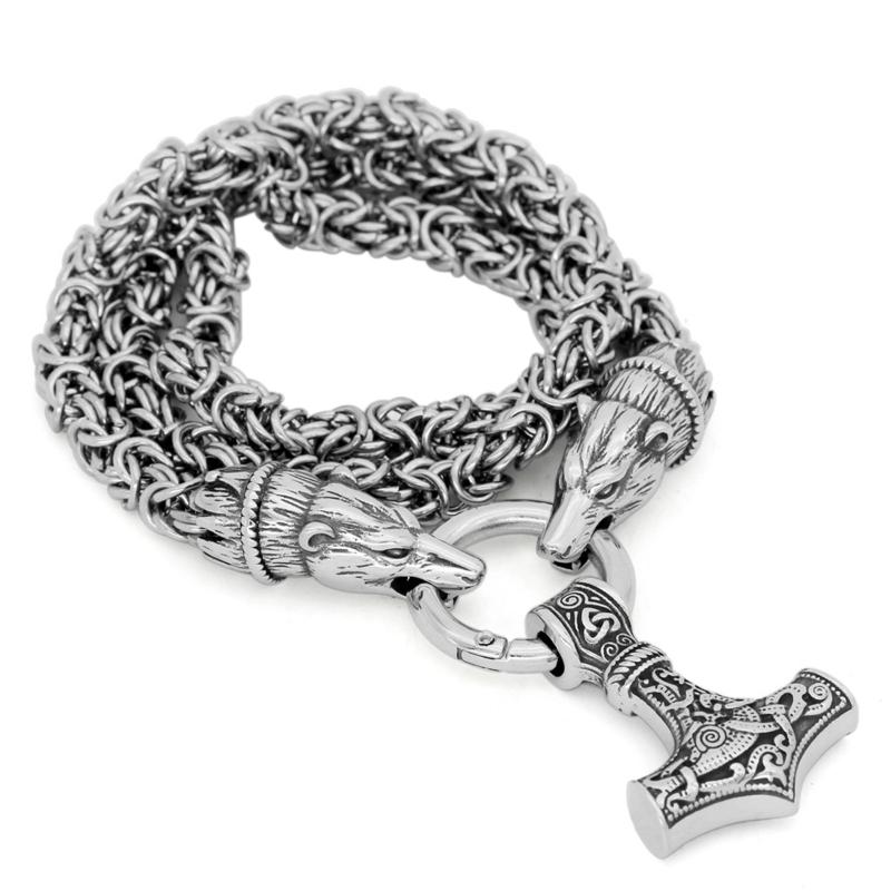 Men's High Quality Bear Head Viking Talisman Pendant Necklace