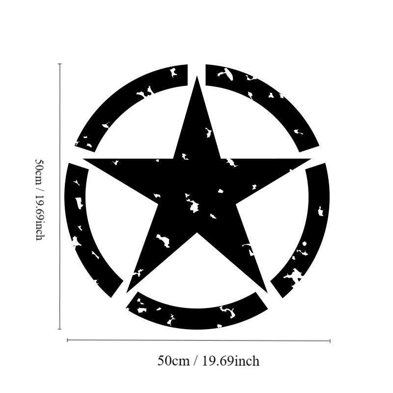 Pentagram decal broken pentagram personality decoration car decal car decal 50x50cm