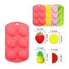 Pack of 4 Silicone Fruit Shaped Ice Molds Strawberry Watermelon Pineapple Lemon Mould for Creative Baking