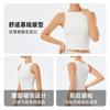 Womens Seamless Double-Layer Yoga Tank Top Tight Fit Breathable Workout Crop Running Gym Dance