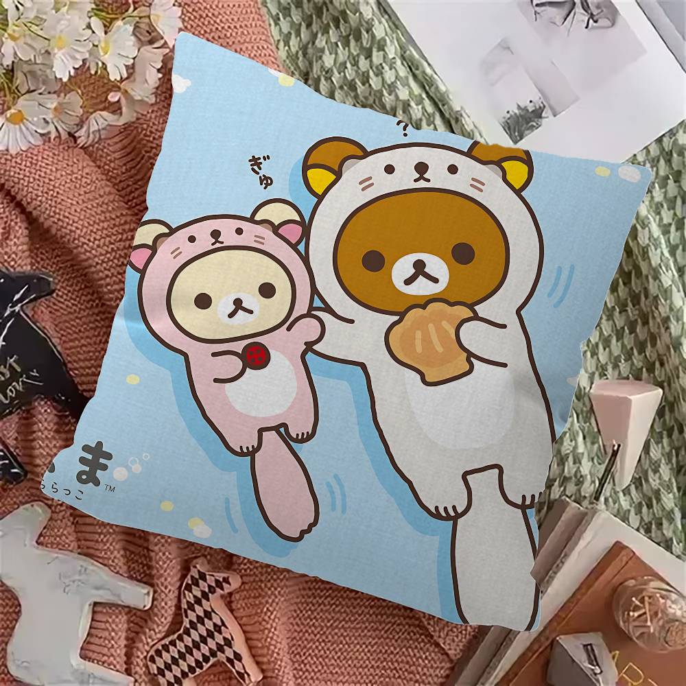 Japan Anime Cute Cartoon R-Rilakkuma Cushion Cover Inches Farmhouse Decor Home Throw Pillow Covers For Couch Decorations