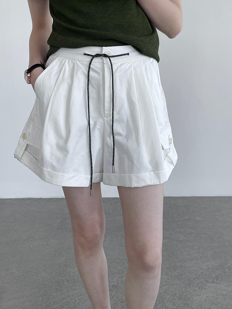 Taochuan 2026 summer tooling style shorts women s high waist and thin wide leg casual shorts WJ6659 M белый