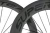 Superteam Carbon Bicycle Wheels, Front 60mm, Rear 88mm, Clincher Road Wheels, 700C (Transparent Black)