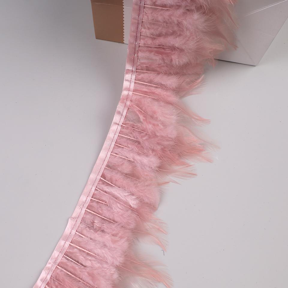 10Meters Hackle Feather Trim Rooster Neck Feather Ribbon Pheasant Feathers Fringe for Crafts Accessories Sewing Decoration