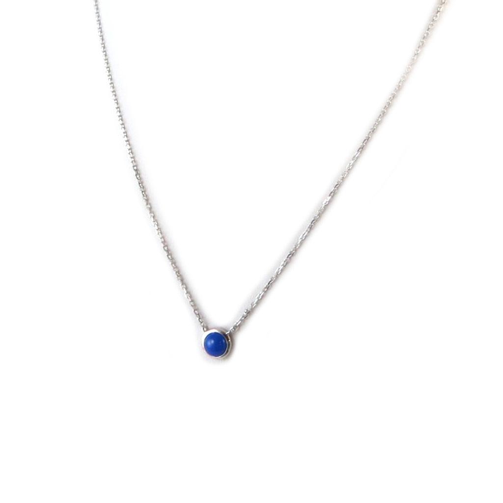 Les Trésors De Lily [P0644] - Blue 'Princess Opal' Silver Necklace (rhodium-plated)