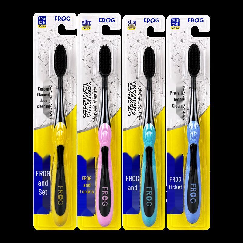 

Frog Gentle Series Adult Fine Soft Charcoal Toothbrush 4-Pack