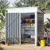 YODOLLA Metallschuppen, Gartenhäuschen und Aufbewahrungsmöglichkeiten für den Außenbereich mit abschließbarer Tür, kleine wasserdichte Aufbewahrungsbox für Garten und Hinterhof, Grau