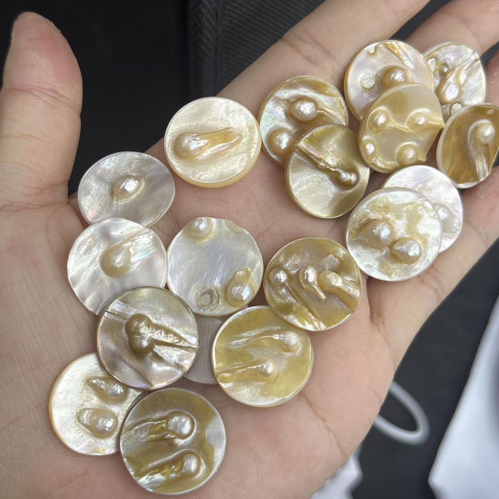 5 szt., Naturalne Muszle Perłowe Koraliki Bez Dziurki, Boho Ręcznie Robione Okrągłe Luźne Koraliki, 20mm, do Akcesoriów Naszyjników DIY, Rzemiosło do Tworzenia Biżuterii