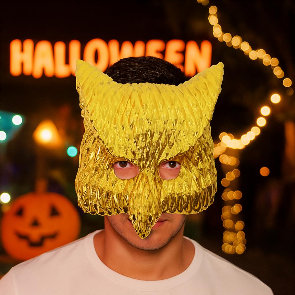 

Elastic Rope Halloween Masks Plastic Animal Mask Retro Full Face Mask Player Style A