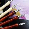 Set di 5 Portapenne Fumetto in Sandalo con Impugnatura Confortevole per Scrittura, Arte, Pittura