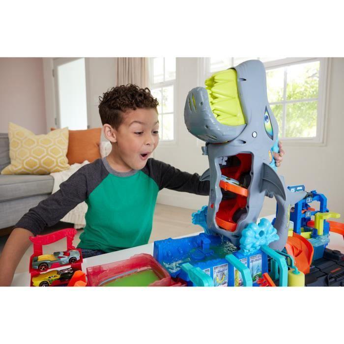 Hot Wheels City-Mycí stanice Žralok-Sada aut Color Reveal HTN82