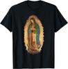 Vierge de Guadalupe Notre-Dame Vierge Marie Impression Graphique T-Shirt Coton Décontracté Manches Courtes