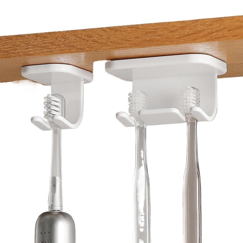 Selbstklebender, abnehmbarer Zahnbürstenhalter für die Wandmontage auf der Badezimmerarbeitsplatte, Aufbewahrungshaken aus Kunststoff für elektrische Zahnbürsten
