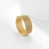 1Pc Fashionable and Versatile Classic Style Mesh Ring, Mesh Titanium Steel Ring