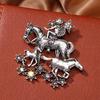 Vintage Angel Ride Horses Brooches For Women Unisex Metal Lucky Year Of The Horse Animal Office Casual Brooch Pins
