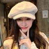 Thin Plaid Berets Spring Summer Octagonal Hat Korean Newsboy Caps  for Women
