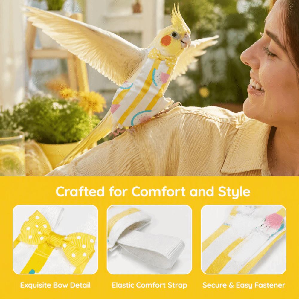 Washable Pet Bird Diapers Cotton Pad Included Birds Flight Suit For Pet Birds