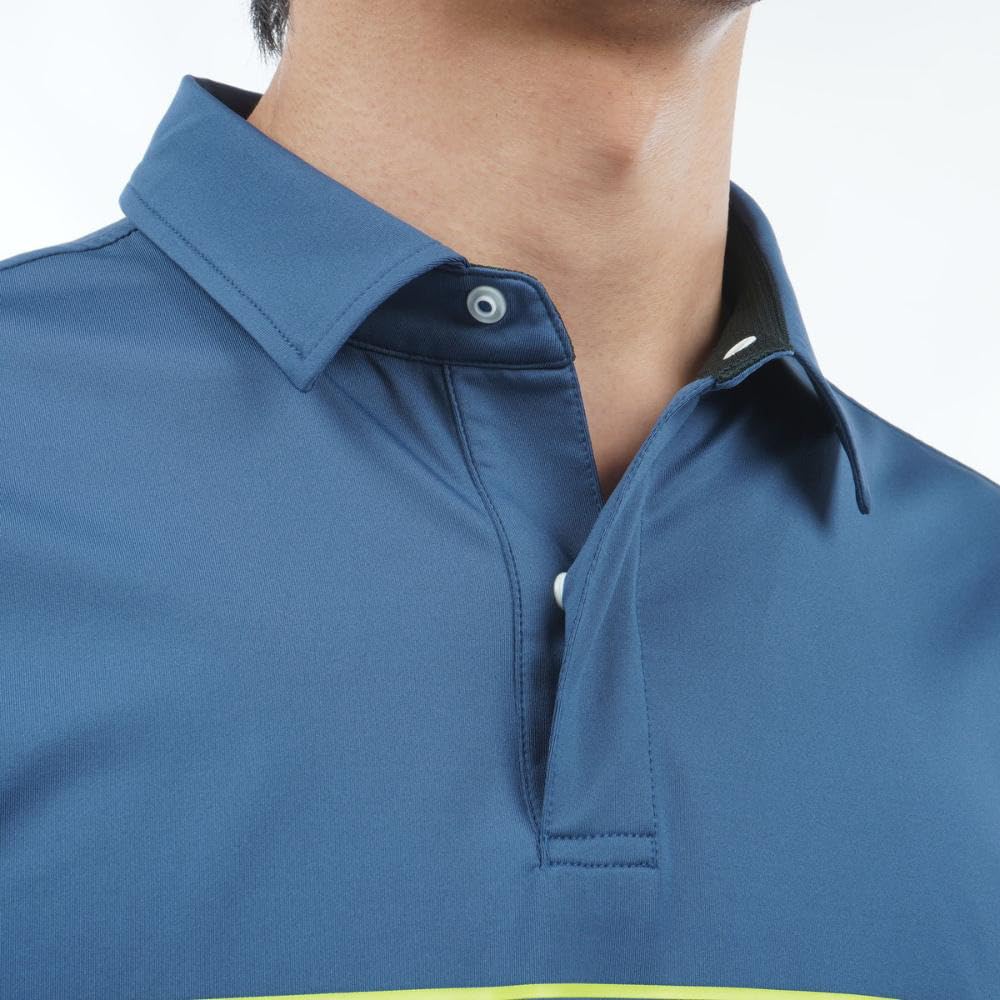 Admiral Golf Classic Line Logo Blue Gray Shirt, Men's,