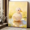 DIY 5D Pearl Bead Painting Kit with Frame Cute Pearl Duck Design Shiny Canvas Art for Bedroom Wall Decor and Special Gift Choice