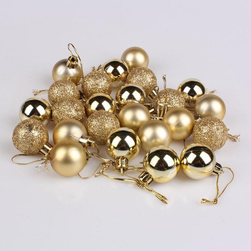 24Pcs Hanging Pendants Ornament Decorative Round Plastic Ornaments Ball Party