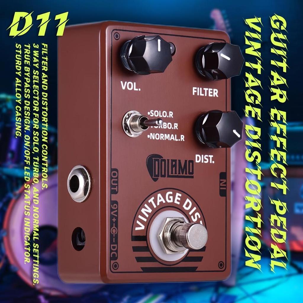 Efekt gitarowy Dolamo True Bypass FUZZ Distortion Overdrive D1 - D14 do gitary basowej