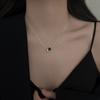 Black Bead Cone Pendant Necklace Women's 2024 New Niche Design Collarbone Chain Simple Light Luxury Design Neck Chain