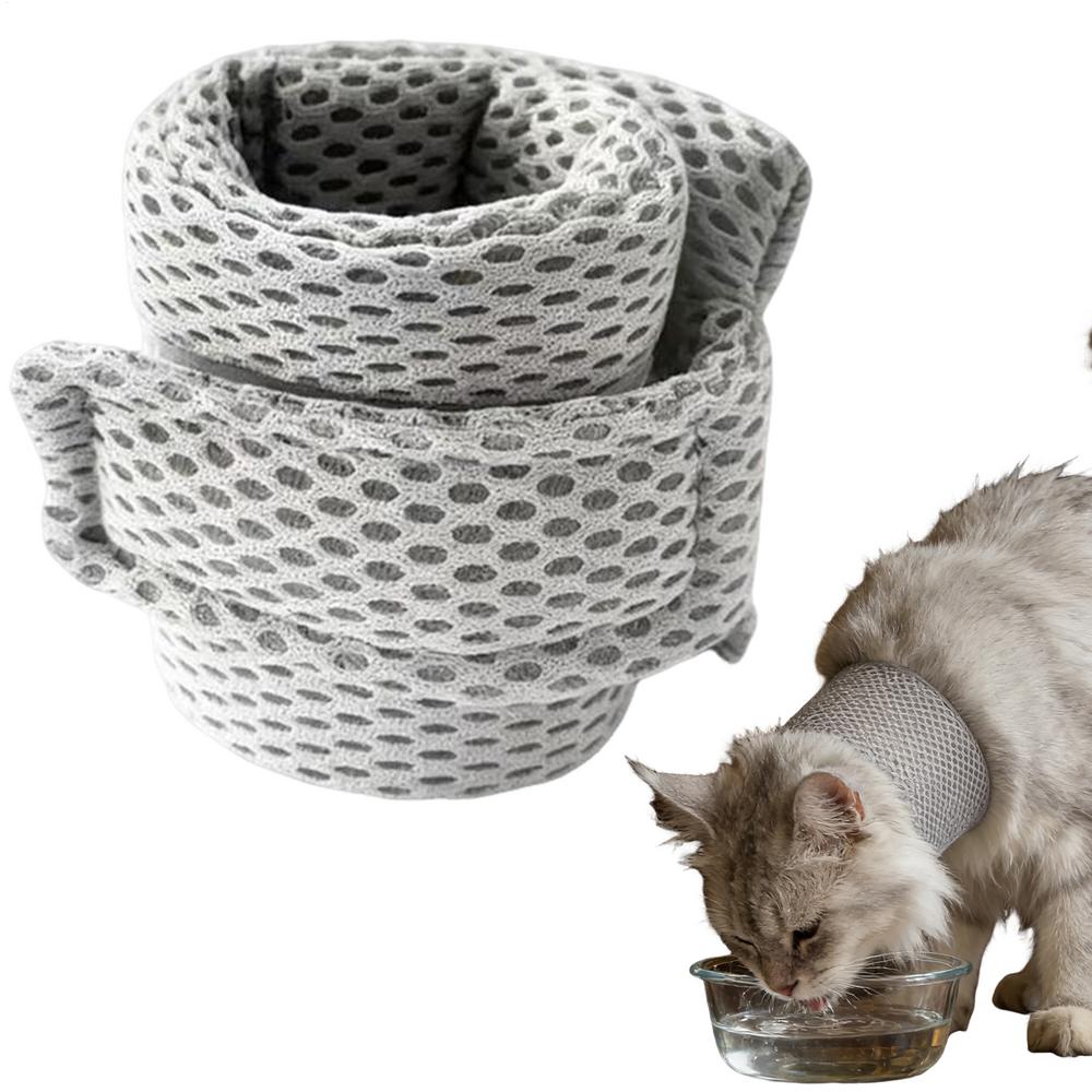 

Dog Cone Collar Breathable Comfortable Adjustable Soft Cone Dog Recovery Collar For Pet Puppy Kitten Small Breed Head Neck M серый