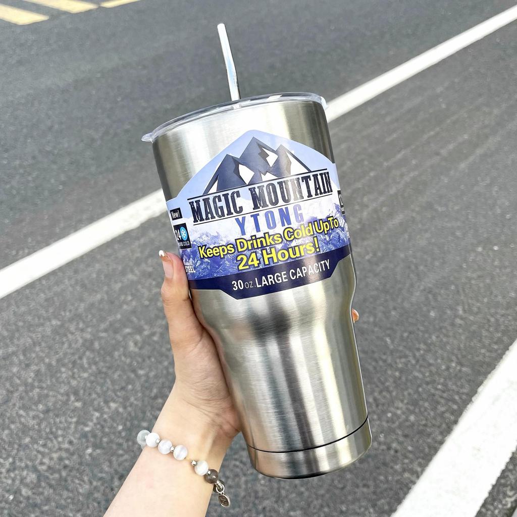 Ice King Large Capacity Insulated Stainless Steel Straw Cup