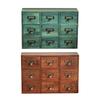 Desktop Storage Cabinet with 9 Drawers Retro Look Wooden with Metal Pulls Medicine Cabinet for Organization Home Bedroom Counter