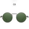 [Customized] Punk style sunglasses men's personalized spring metal glasses legs sunglasses round frame glasses sunglasses