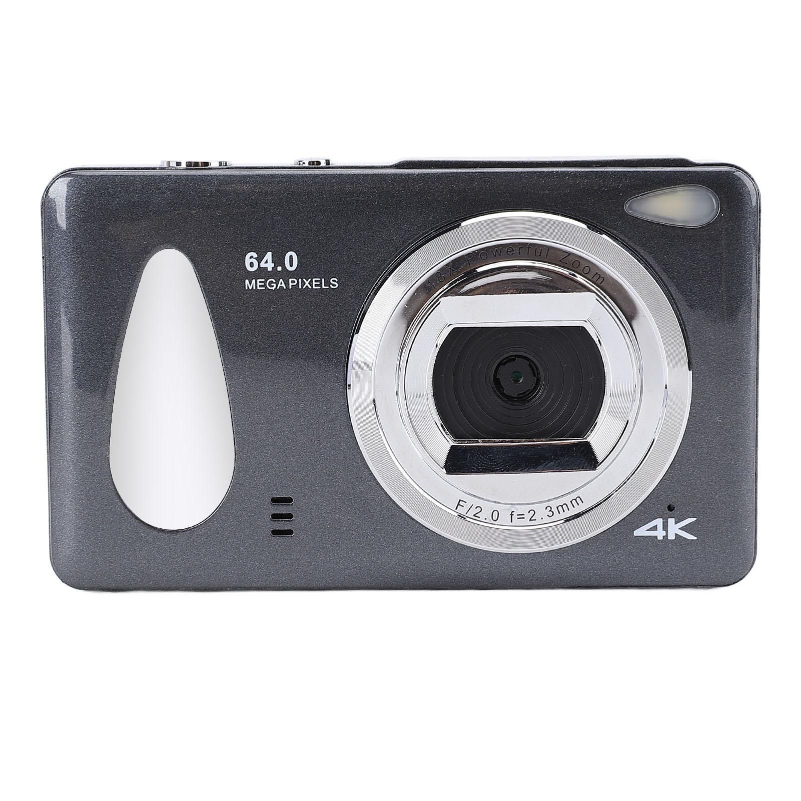 

Цифрова камера 4K 64МП 18x Зум Автофокус Циклічний запис 2.8-дюймовий екран Світлодідне підсвічування Компактна темно-сірий