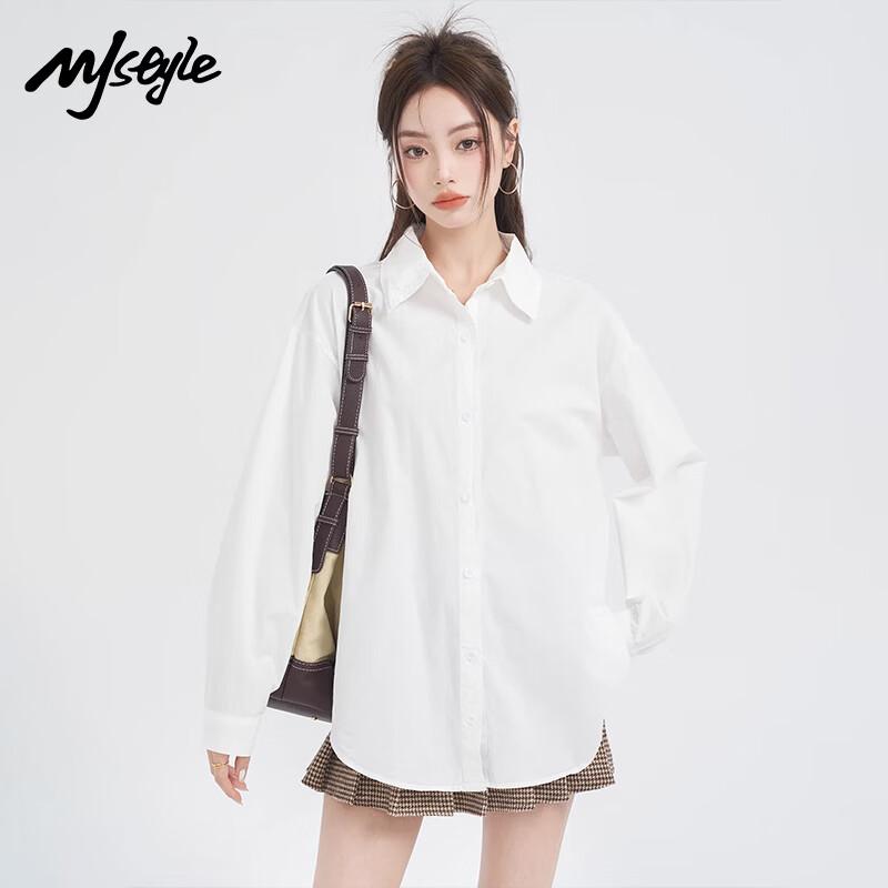 MJ STYLE Women s Ice Silk Long-Sleeve Lapel Shirt XL