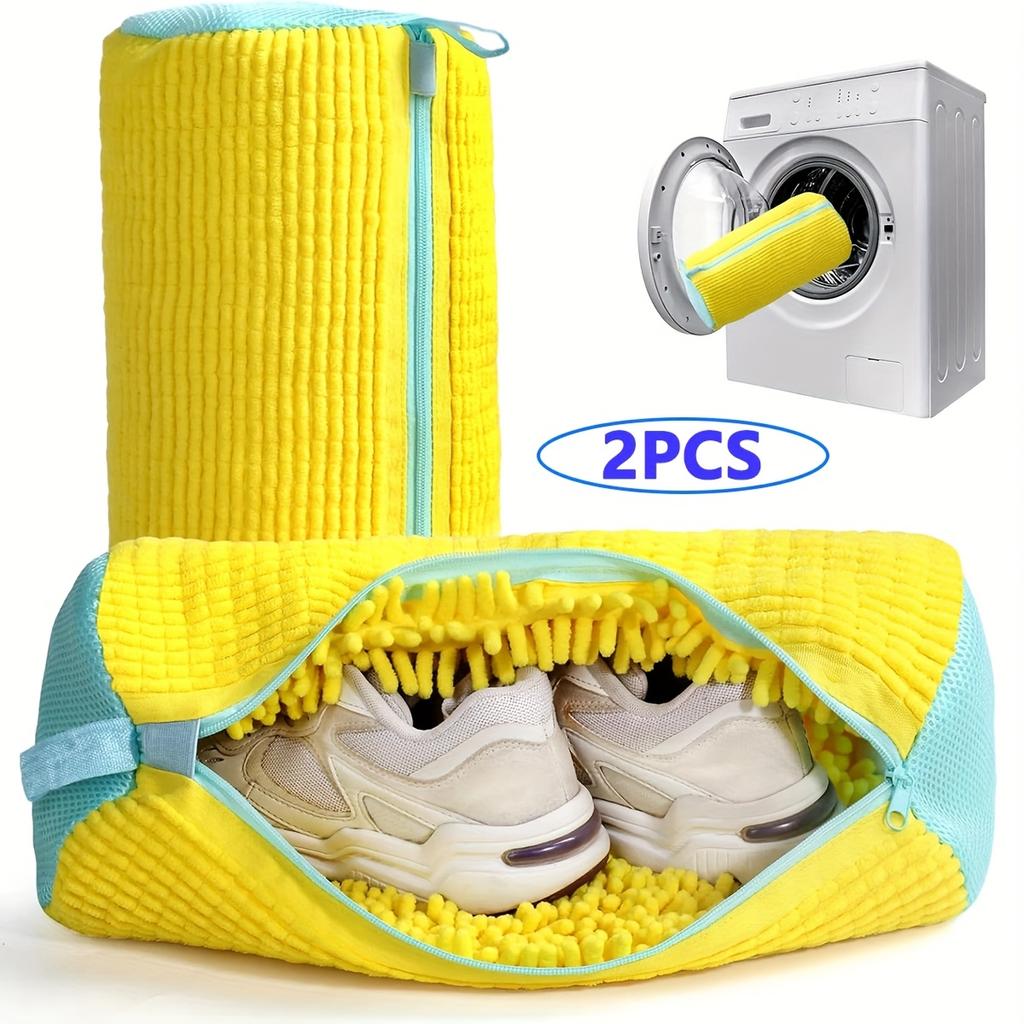 2-Pack Reusable Washing Machine Shoe Wash Bags - Tear-Resistant, Prevents Knots, High-Quality Polyester Laundry Bags for Washer