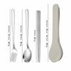 410 Stainless Steel Cutlery Set with Storage Case Korean Style Portable Tableware Set Home School Kitchen Dinnerware Services