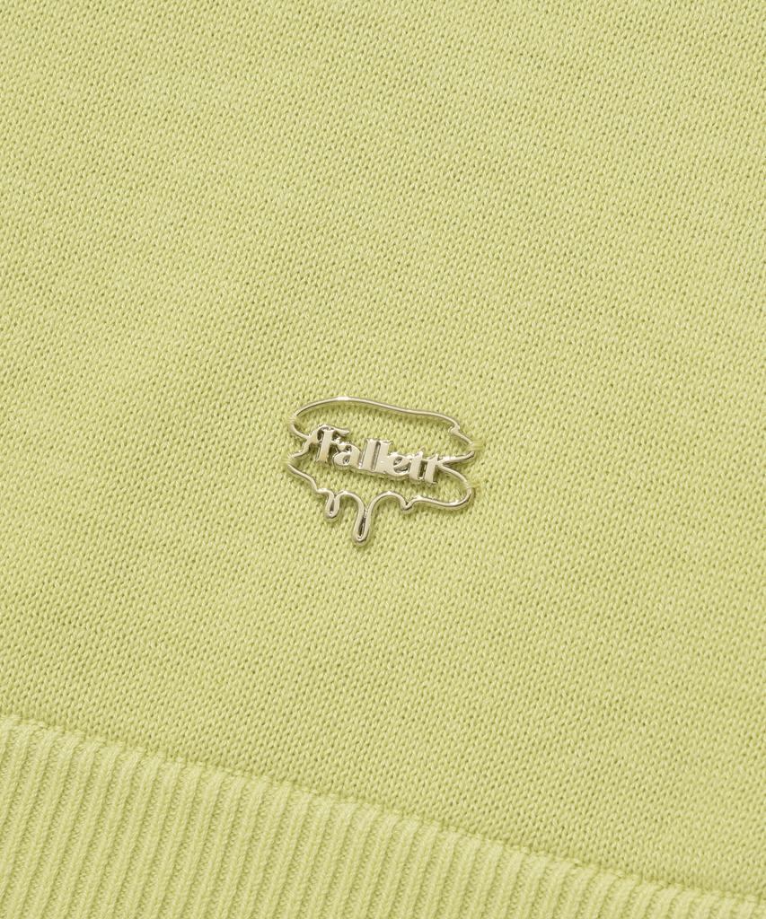 FALLETT Cutout Short Sleeve Knit Lime