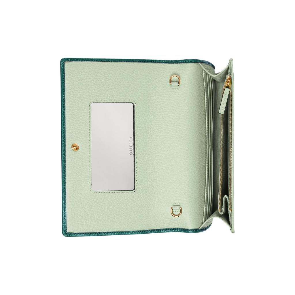 Gucci GG Emblem Double G Metal Decoration Leather Mini Shoulder Bag Women shoulder bag Green 497985-CAO2G-3146