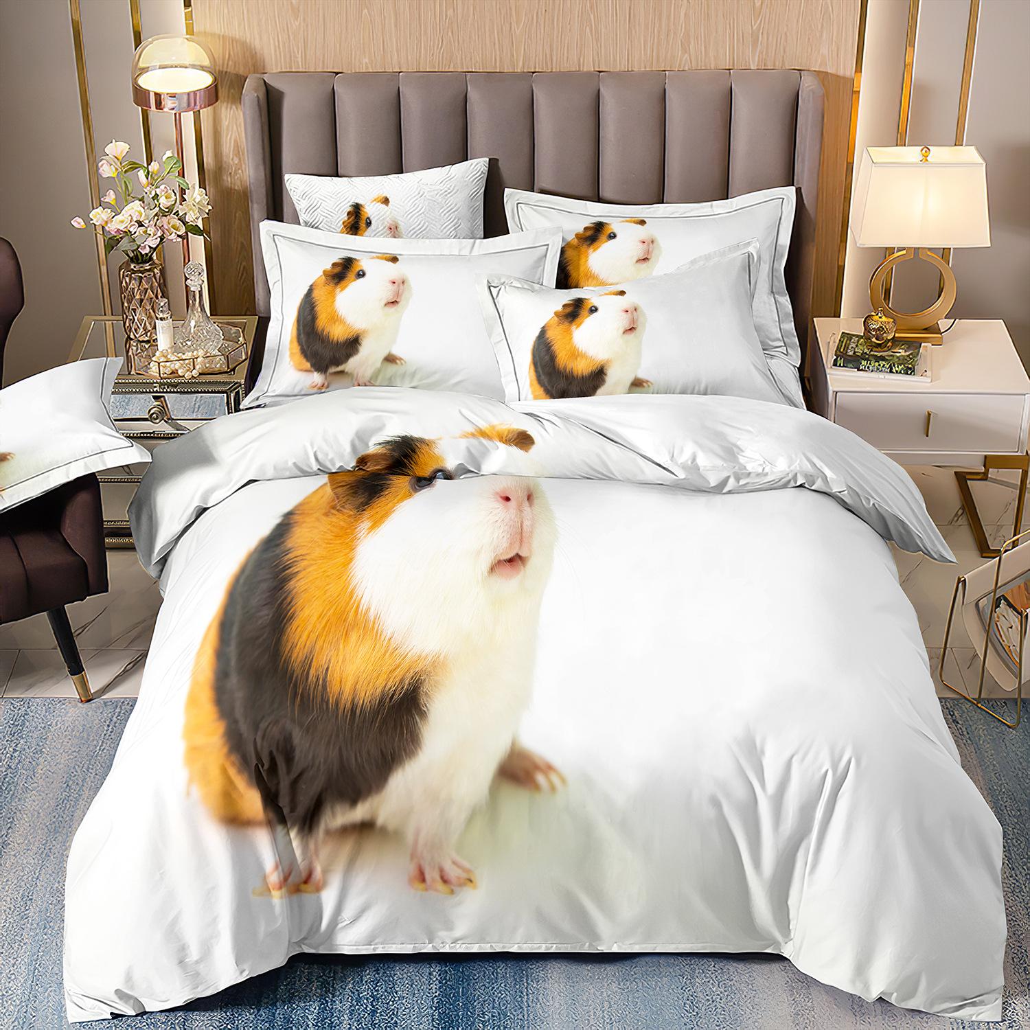 

3D Digital Printing Cute Animal Hamster Bedding Three-Piece Quilt Cover cover 70 * 133 and 50 * 75 * 1