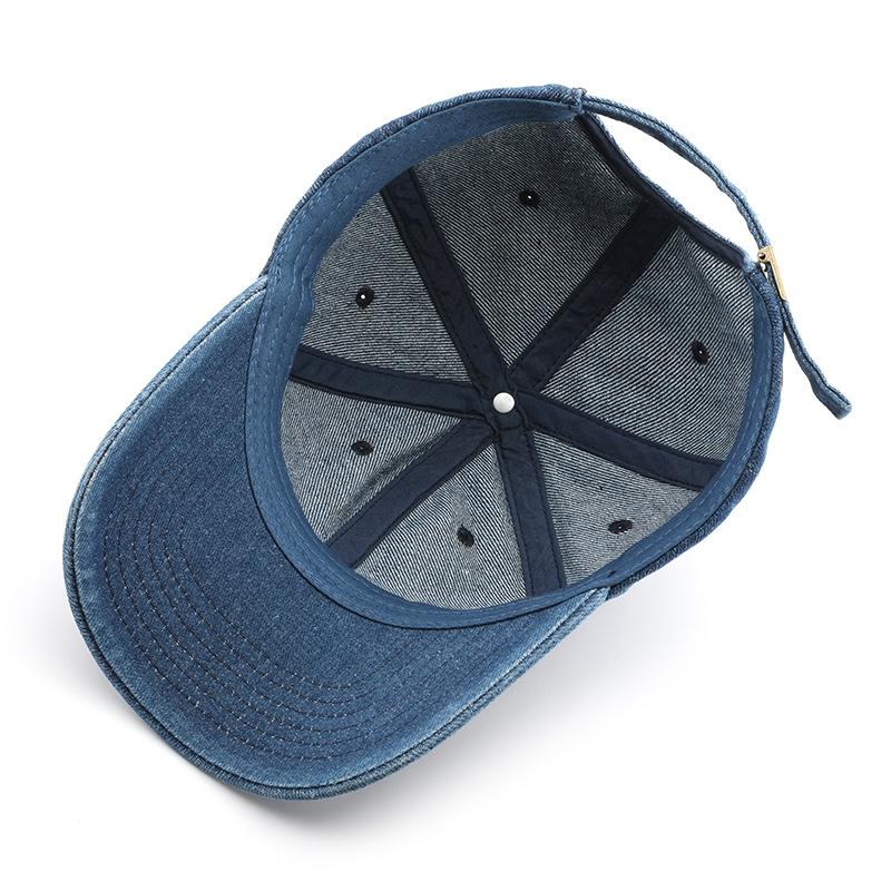 Hat Women's Spring and Autumn Retro Denim Alphabet Embroidered Cap Outdoor Men's Travel Sunscreen Shade Baseball Cap