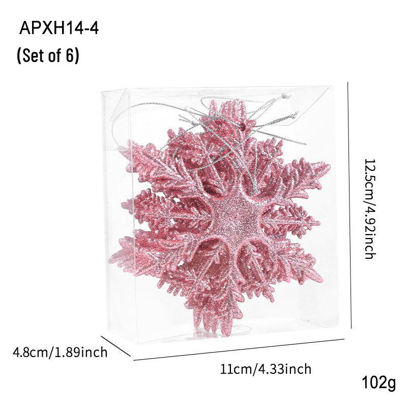 11CM Glitter Snowflake Christmas Tree Ornaments - Boxed Decorative Accessories