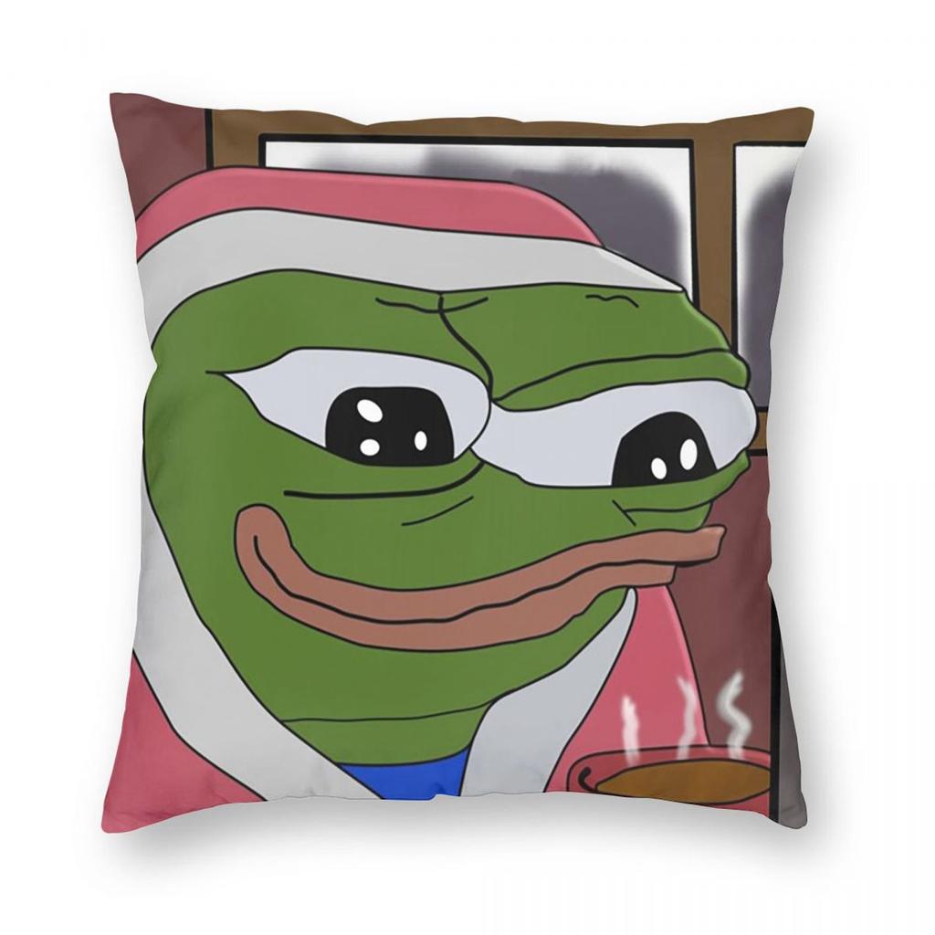 Sad Frog Pepe Square Pillowcase Pillow Cover Cushion Decor Comfort Throw Pillow for Home Sofa