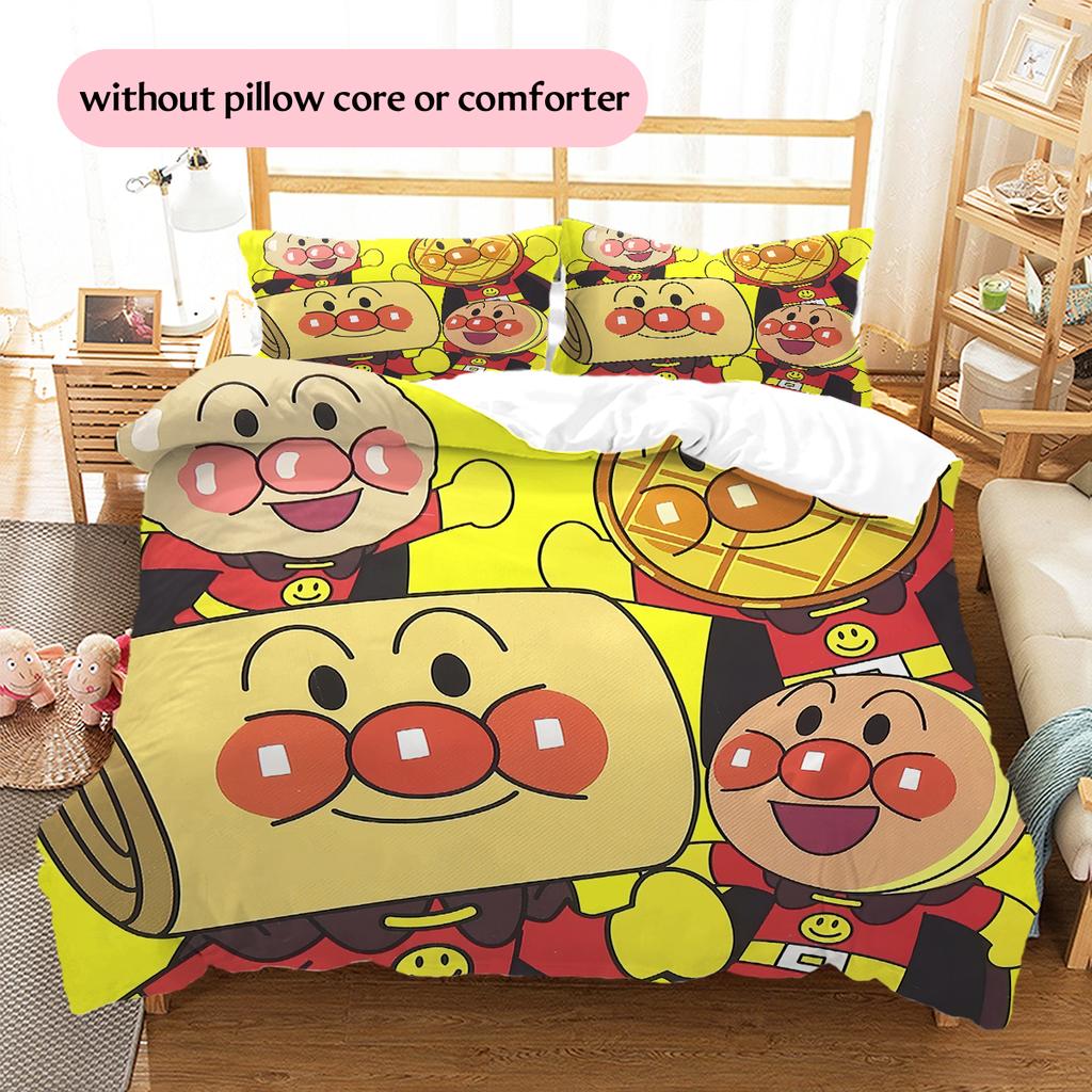 Anpanman Autumn Bedding Set Duvet Cover Pillowcase No Filler, Soft Home Bedroom Decor, Perfect Gift for Fans.chl