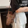 Funny Shoulder Bag Vintage Style Creative Horse Head Mask Bucket Bag Unique Niche Single Shoulder Crossbody Bag for Women