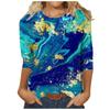 Women's  Casual Fashion Round Neck Print Long Sleeve Pullover T-shirt Tops